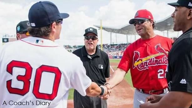 Mike Matheny shaking hands
